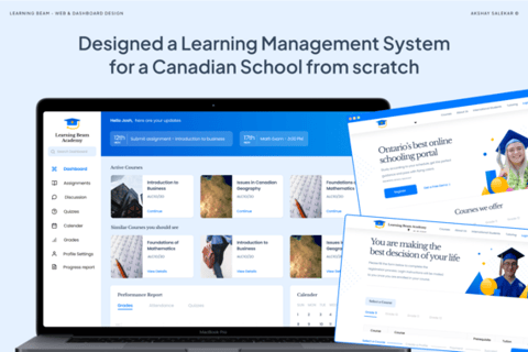 Designed a Learning Management System for a School project