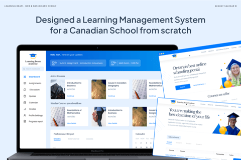 Designed a Learning Management System for a School project