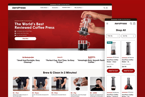 eCommerce Overhaul for AeroPress Coffee Makers project