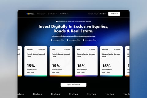 Visual Refresh and Website Design for Mio3, Tokenized Assets project