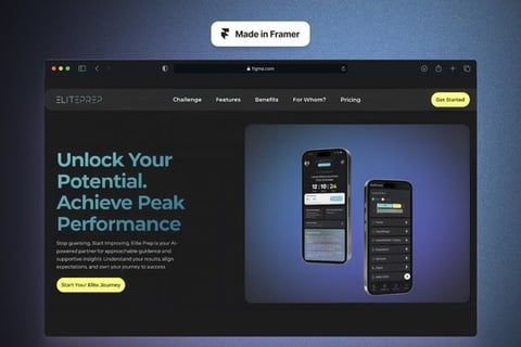 Framer Landing Page for AI-powered Athlete App project
