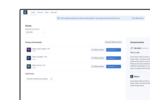 A Full Redesign of Alteryx’s Licensing Portal project