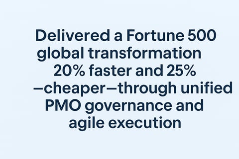Driving Success in a Global Transformation Program project