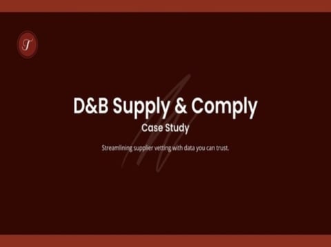 Dun & Bradstreet – Supply & Comply project