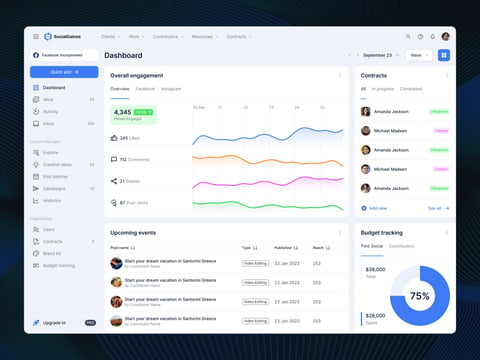 SocialGaines | UI/UX Design for Social Media Management Platform project