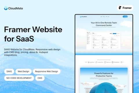 CloudMate Framer Saas Website project