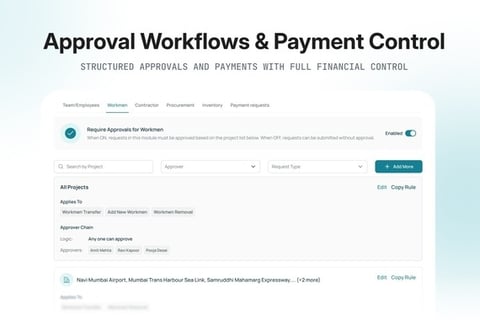 Approval Workflows and Payment Control project