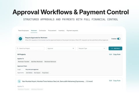 Approval Workflows and Payment Control project