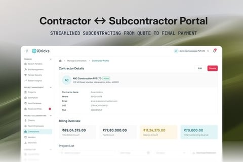 Subcontractor and Contractor Portal project