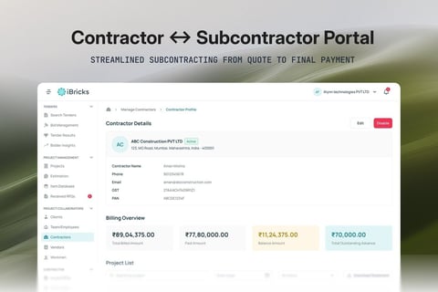 Subcontractor and Contractor Portal project