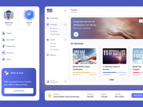 Brave Thinking Institute | LMS for Coaches and Their Clients project