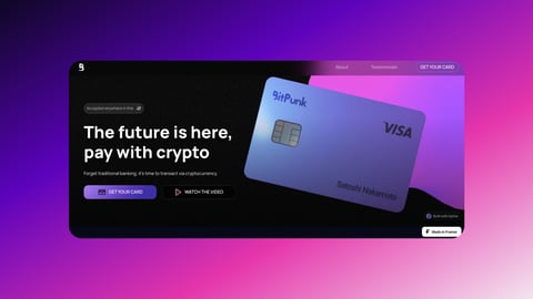 Crypto Card — Landing Page and Web UI Design (Framer) project