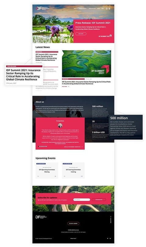 Website for The Insurance Development Forum project