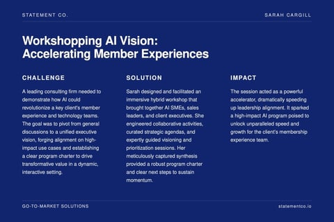 Workshopping AI Vision: Accelerating Member Experiences project