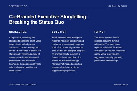 Co-branded Executive Storytelling: Breaking the Status Quo project