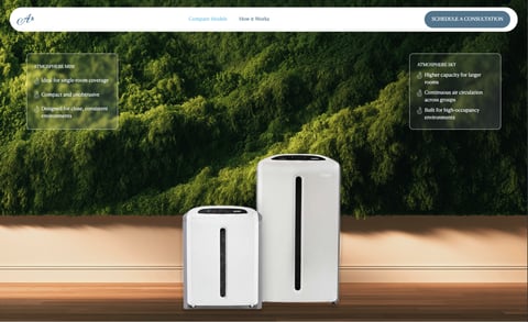 Air Filtration System Landing Page project
