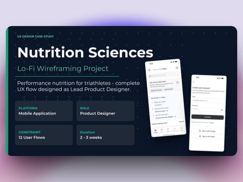 Nutrition Sciences – High-performance Athlete Mobile Platform project