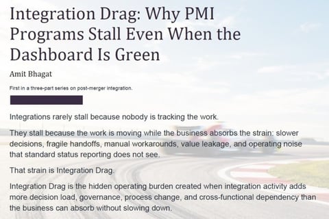 Post-merger Integration Thought Leadership project