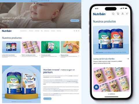 Parenting and eCommerce UX for Nutribén: Web and Mobile eCommerce Design project
