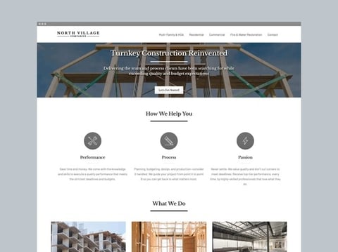 North Village Construction Website Design project