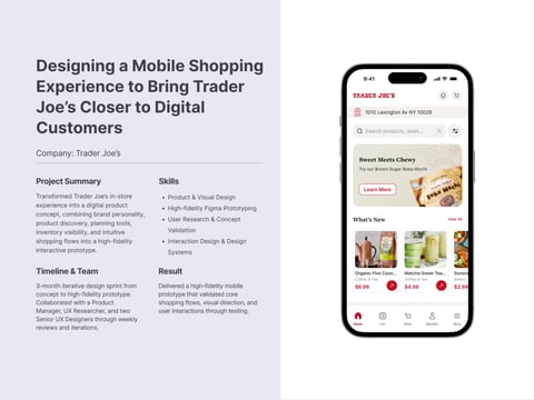 Trader Joe's Mobile Experince project