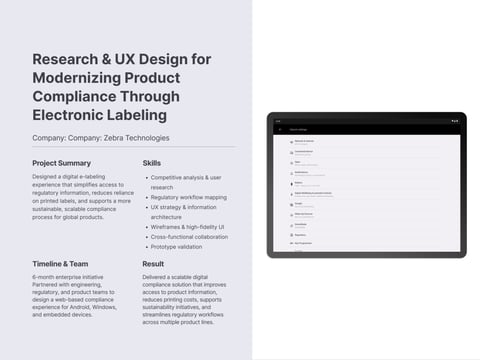 Global Electronic Labeling Experience project