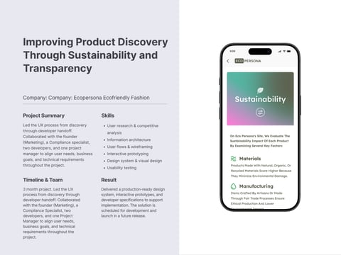 EcoPersona eCommerce App project