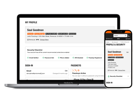 Large Retail Profile and Security UX Analysis project