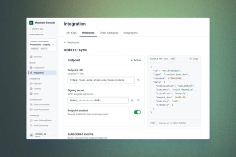Merchant Console project
