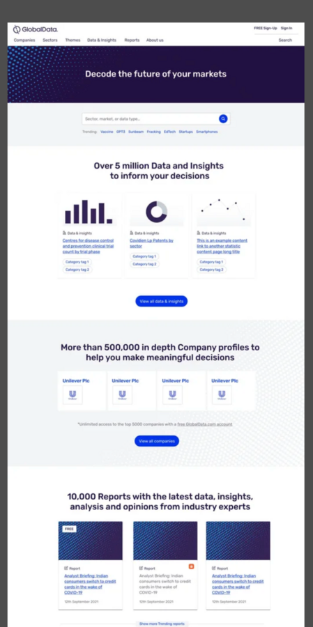 Global Market Intelligence Platform project