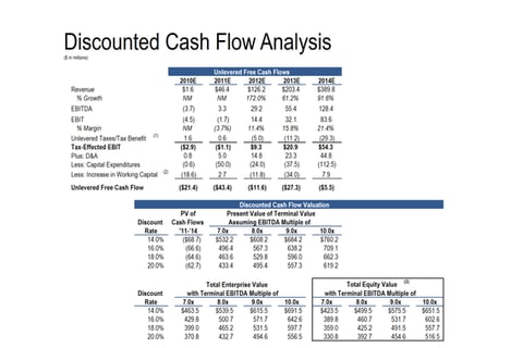 Summary Financials, IPO Valuation and DCF for Growth Company project
