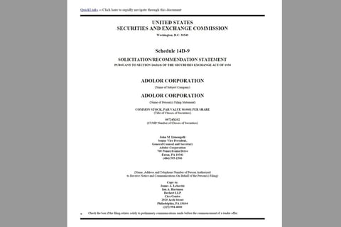 Fairness Opinion project