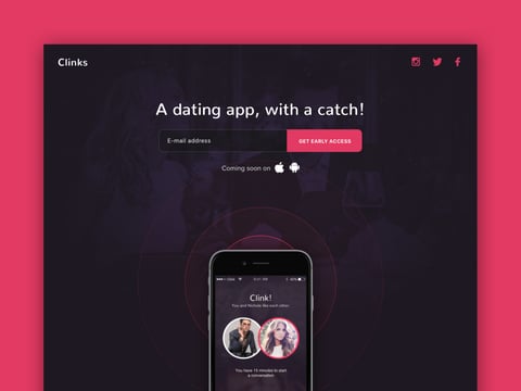 Dating App Landing Page project