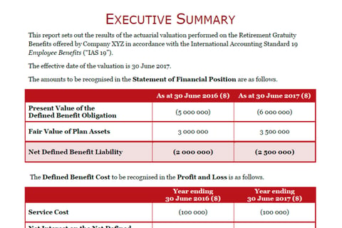 Employee Benefit Valuation Report project
