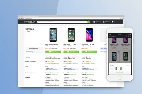 Comparison Page | eCommerce Website project