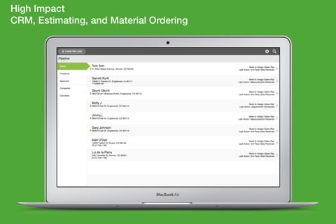 High Impact CRM, Estimating, and Ordering project