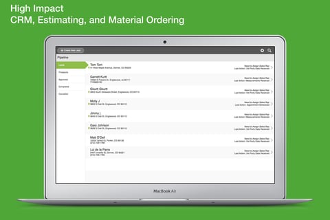 High Impact CRM, Estimating, and Ordering project