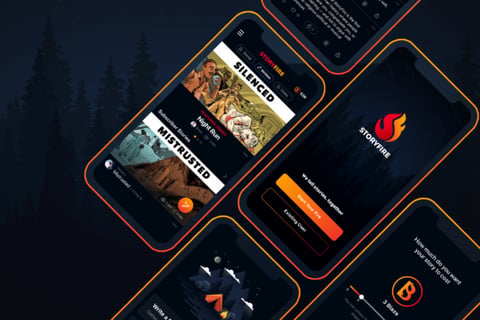 StoryFire | iOS App Design | Wireframing | UX Design | User Flows project