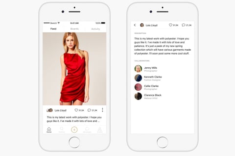 iOS Social Media Fashion App Design project