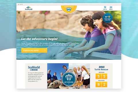 Redesigned SeaWorld Park Sites project