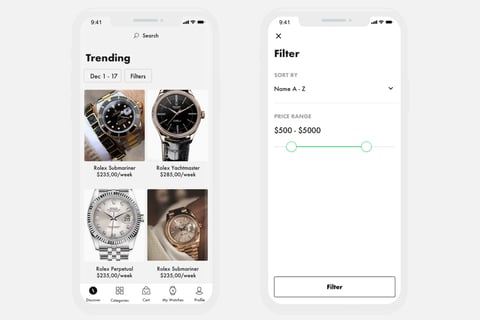 High-end Watch Rental eCommerce App project