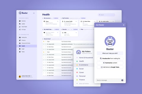 AI Email and Information Organizer App UI and Landing Page project