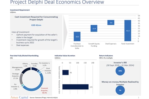 Pre-NDA M&A Investment Economics Summary project