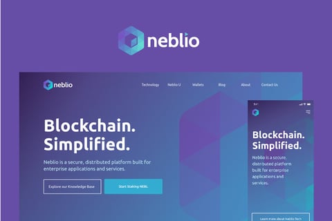 Neblio — Blockchain Responsive Website · UI & Front-end Design project