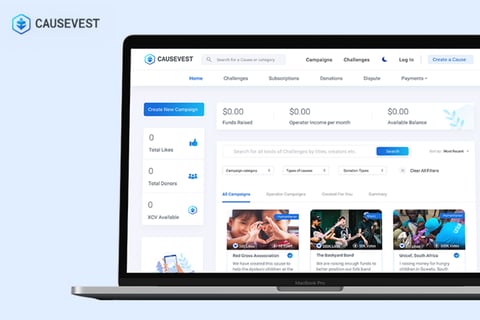 Causevest | Crowdfunding Platform | Responsive Web App project