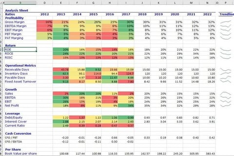 Analysis Sheet and Valuation of a Packaging Company project