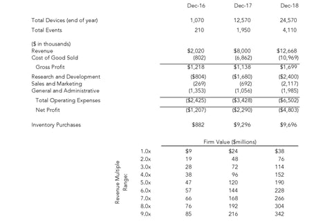 Five-year Projection Model for a Technology Startup project