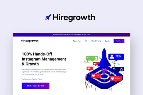 Hiregrowth.co — Marketing Web/Mobile App · MVP Designed & Branded project