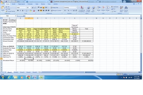 Spreadsheet Modeling for Portfolio Management project