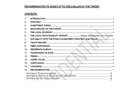 Financial Due Diligence Questionnaire project
